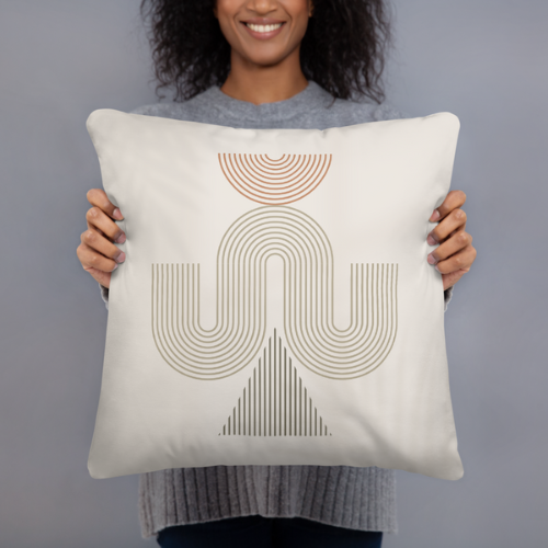 Modern Geometric Throw Pillow with Minimalist Abstract Design