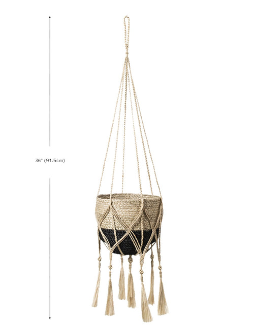 Load image into Gallery viewer, Handwoven Macramé Hanging Planters – Boho Style Jute and Cotton Plant
