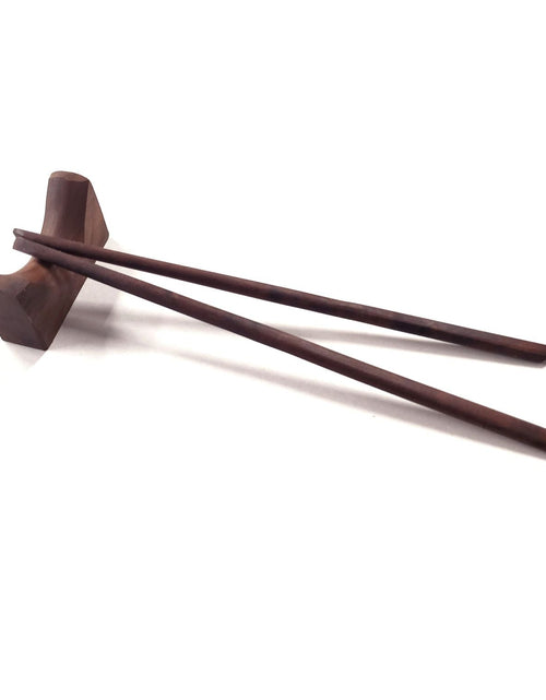 Load image into Gallery viewer, Handcrafted Wooden Chopsticks with Rest | Reusable &amp; Eco-Friendly
