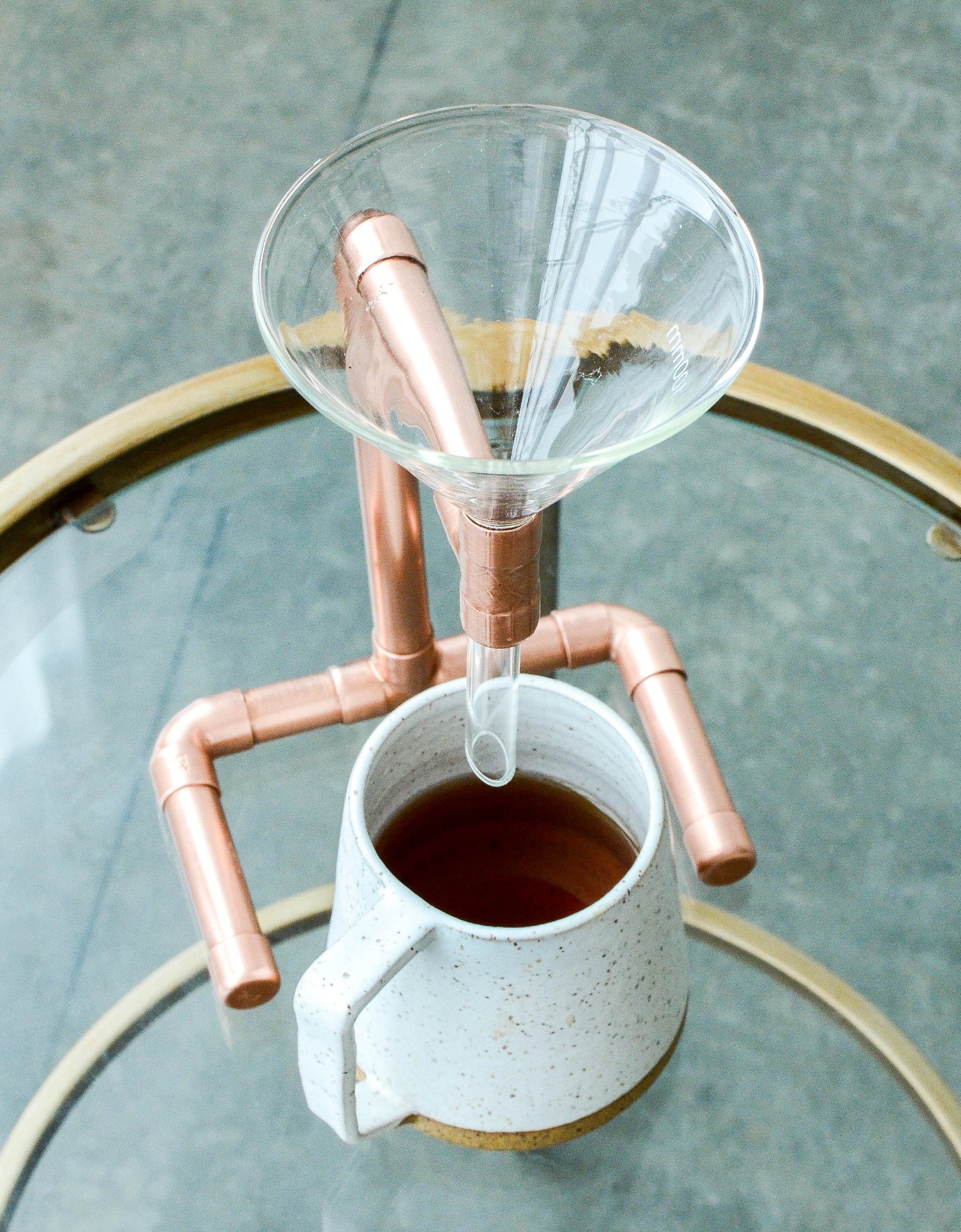 Copper Pour-Over Coffee Stand – Minimalist Drip Coffee Brewer