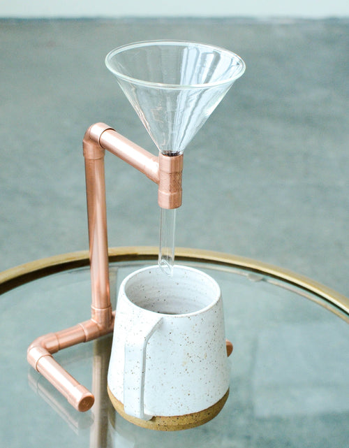 Load image into Gallery viewer, Copper Pour-Over Coffee Stand – Minimalist Drip Coffee Brewer
