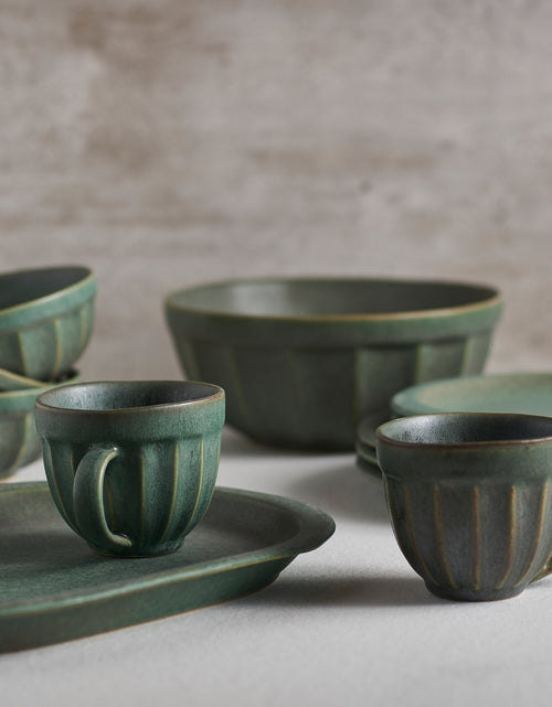 Load image into Gallery viewer, Handcrafted Ceramic Bowl – Rustic Green Glazed Stoneware Bowl
