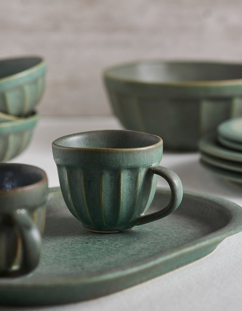 Load image into Gallery viewer, Handcrafted Ceramic Bowl – Rustic Green Glazed Stoneware Bowl
