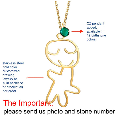 Load image into Gallery viewer, UZone Customized Children&#39;s Drawing Necklace Kid&#39;s Art Personalized
