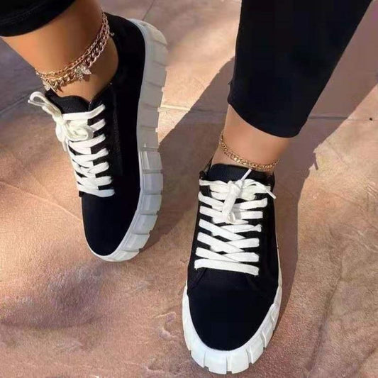 Women's Chunky Sole Tie-Dye and Black Sneakers