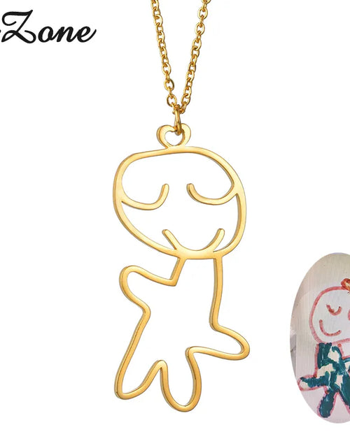 Load image into Gallery viewer, UZone Customized Children&#39;s Drawing Necklace Kid&#39;s Art Personalized
