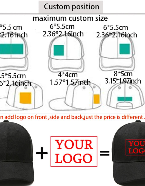 Load image into Gallery viewer, Custom Embroidery Baseball Caps Snapback Design Your Own Cap
