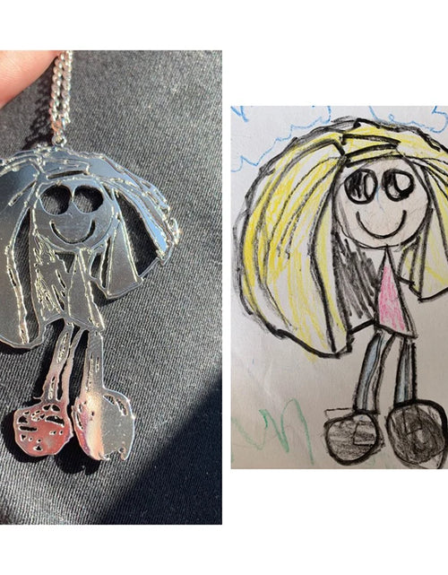 Load image into Gallery viewer, UZone Customized Children&#39;s Drawing Necklace Kid&#39;s Art Personalized
