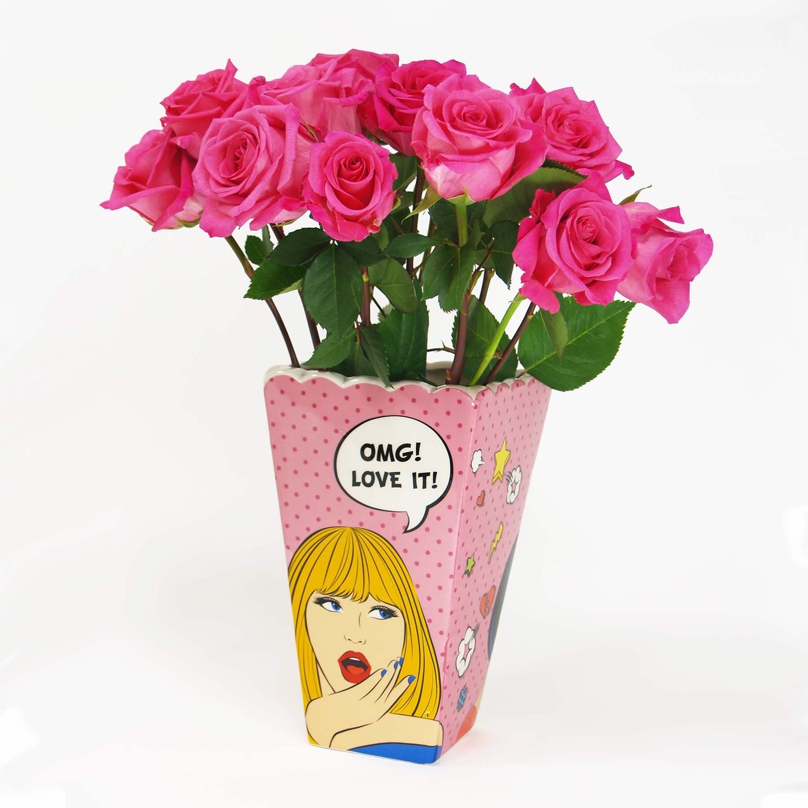 Pop Art Style Popcorn Box Vase