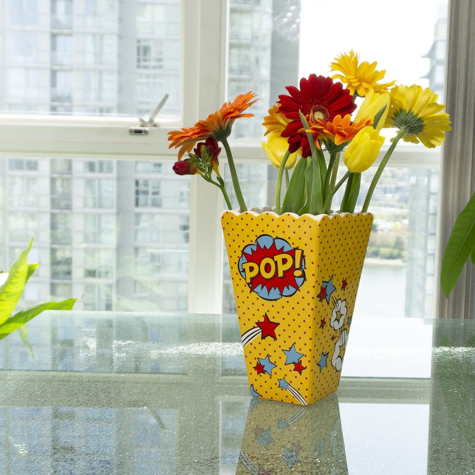 Pop Art Style Popcorn Box Vase