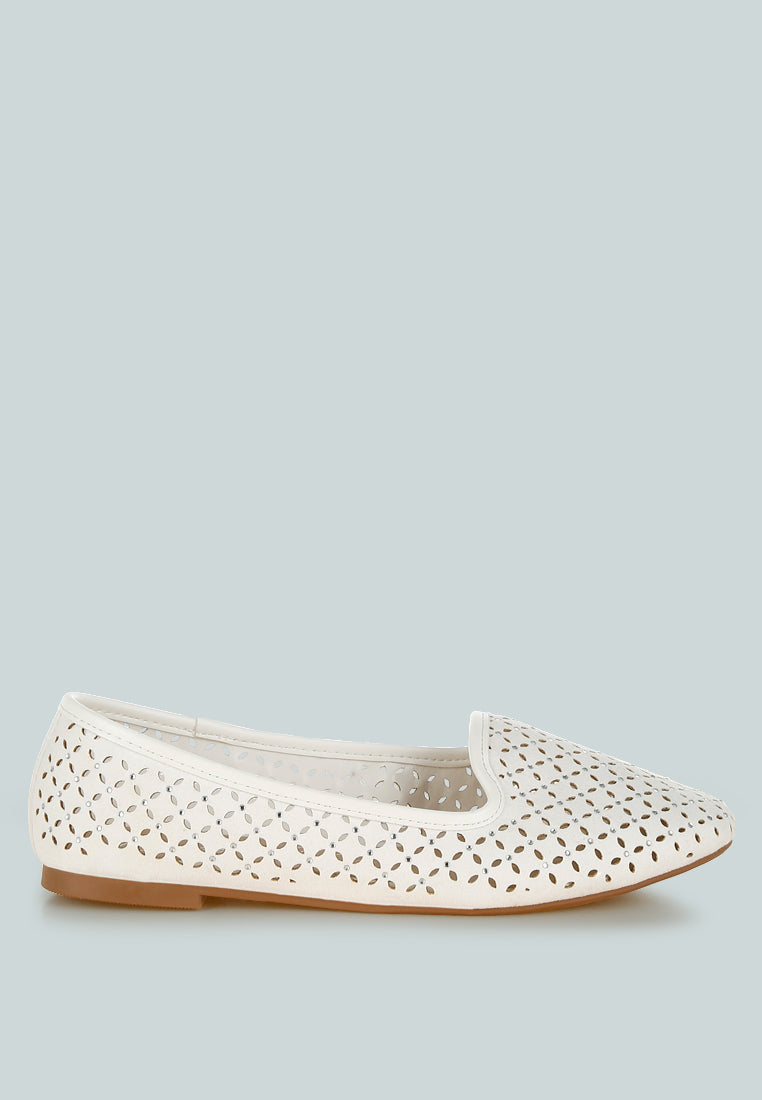 Women's Perforated Leather Ballet Flats