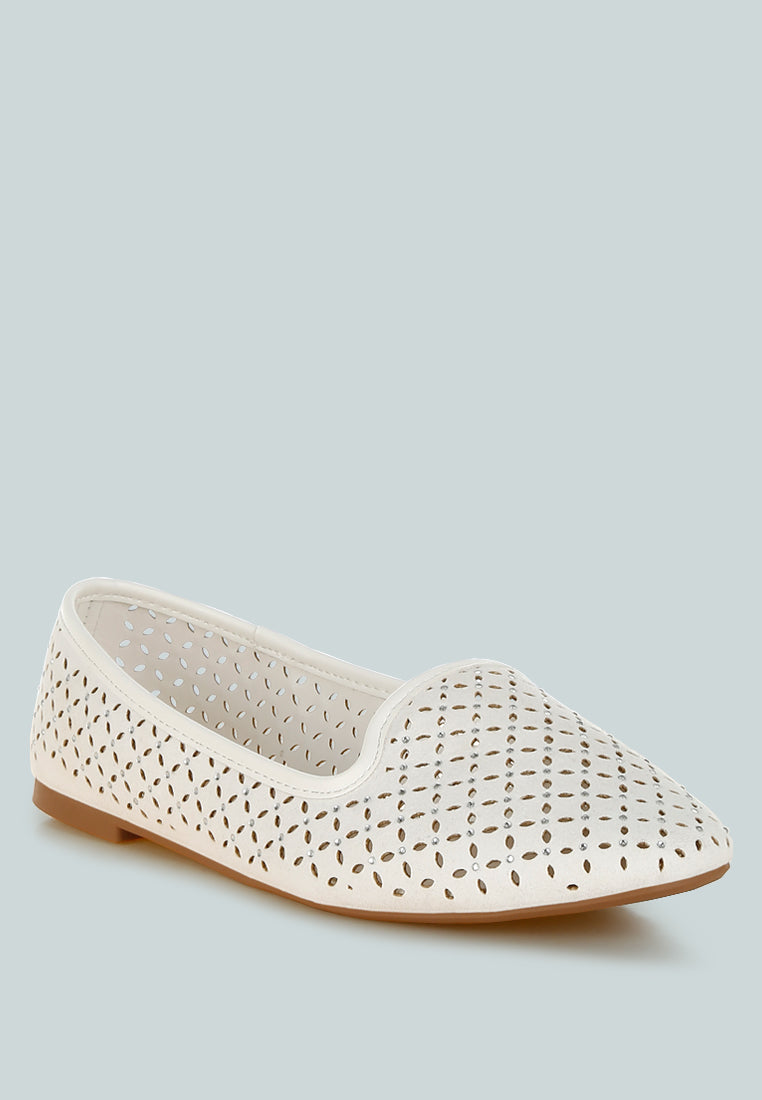 Women's Perforated Leather Ballet Flats