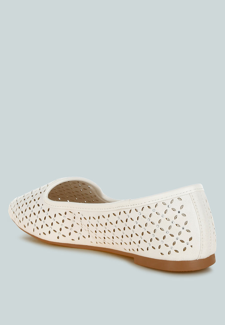 Women's Perforated Leather Ballet Flats