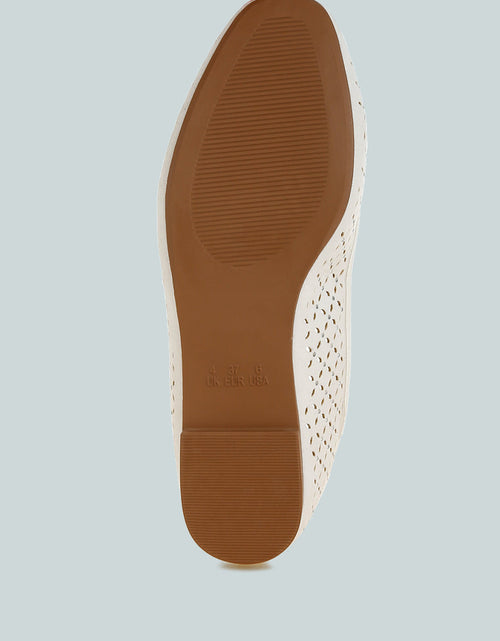 Load image into Gallery viewer, Women&#39;s Perforated Leather Ballet Flats
