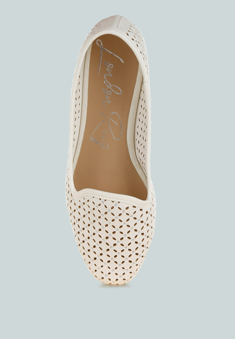 Women's Perforated Leather Ballet Flats