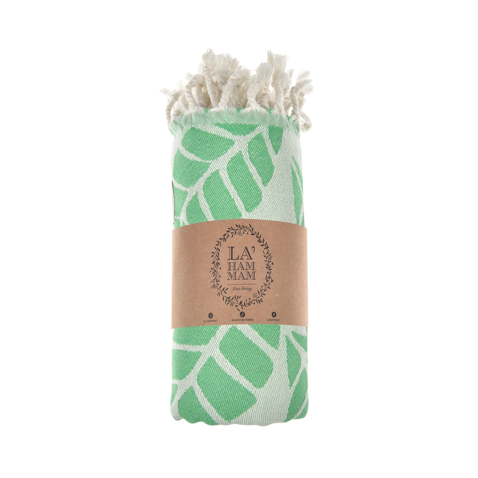 Eco-Friendly Leaf Print Turkish Cotton Beach Towel