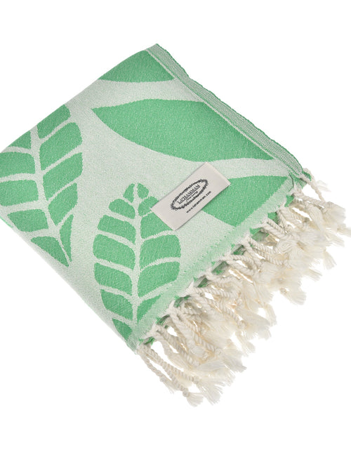 Load image into Gallery viewer, Eco-Friendly Leaf Print Turkish Cotton Beach Towel
