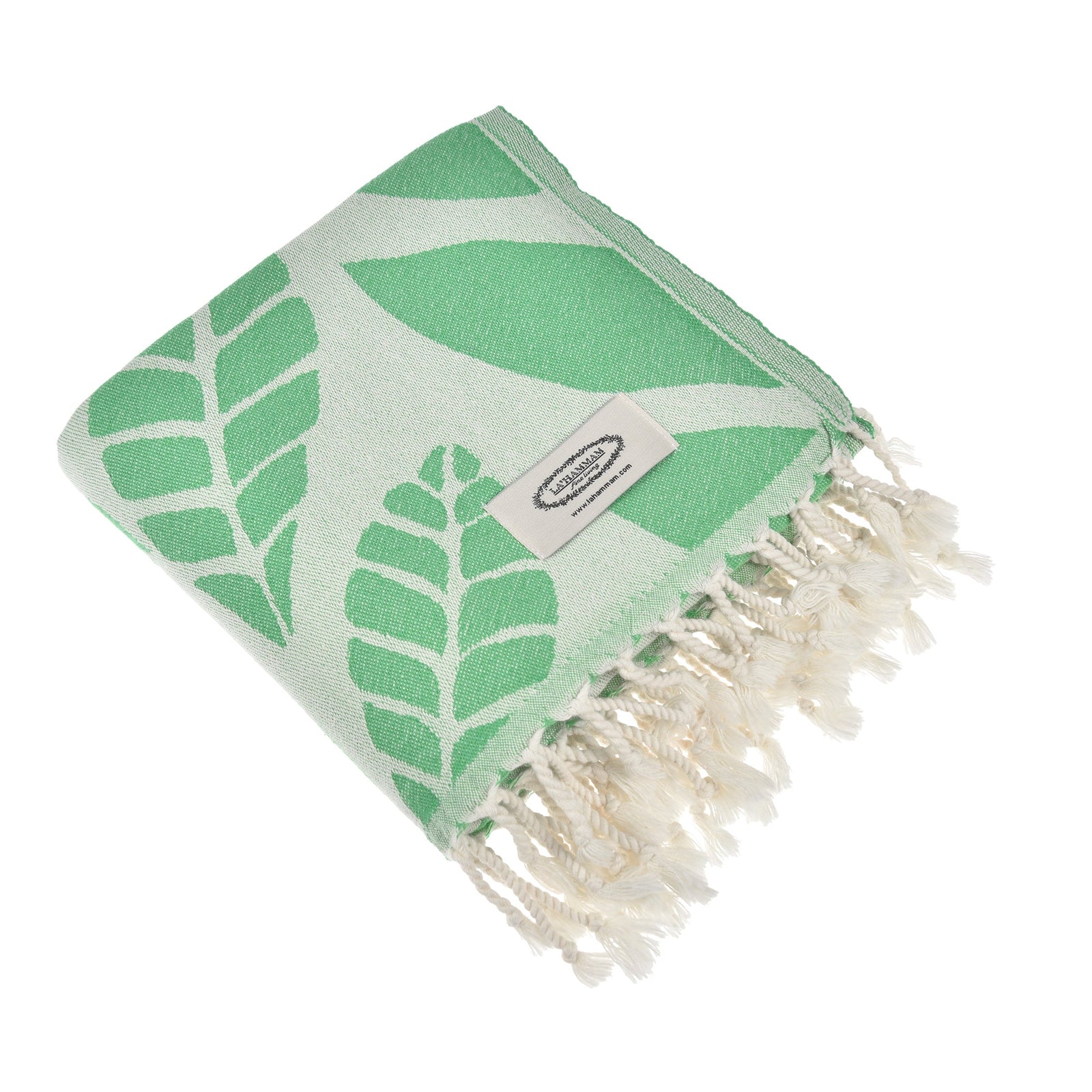 Eco-Friendly Leaf Print Turkish Cotton Beach Towel