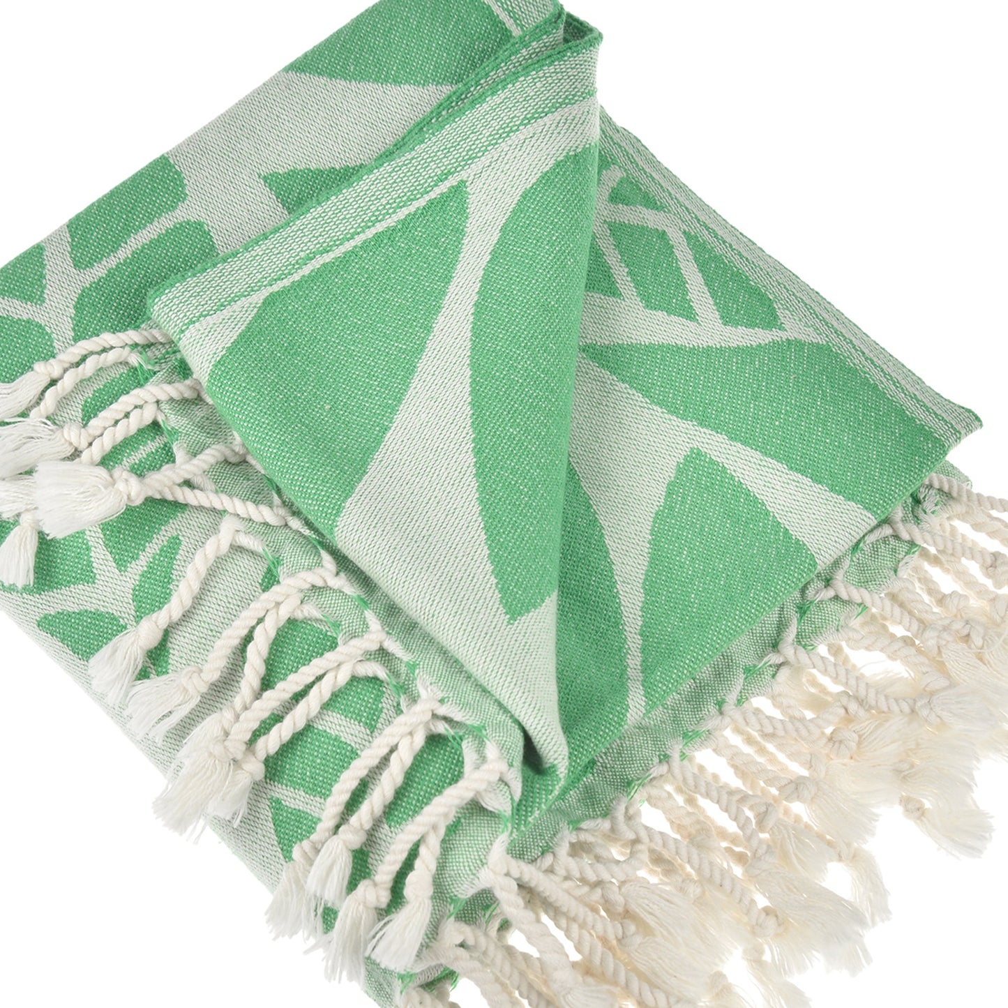 Eco-Friendly Leaf Print Turkish Cotton Beach Towel