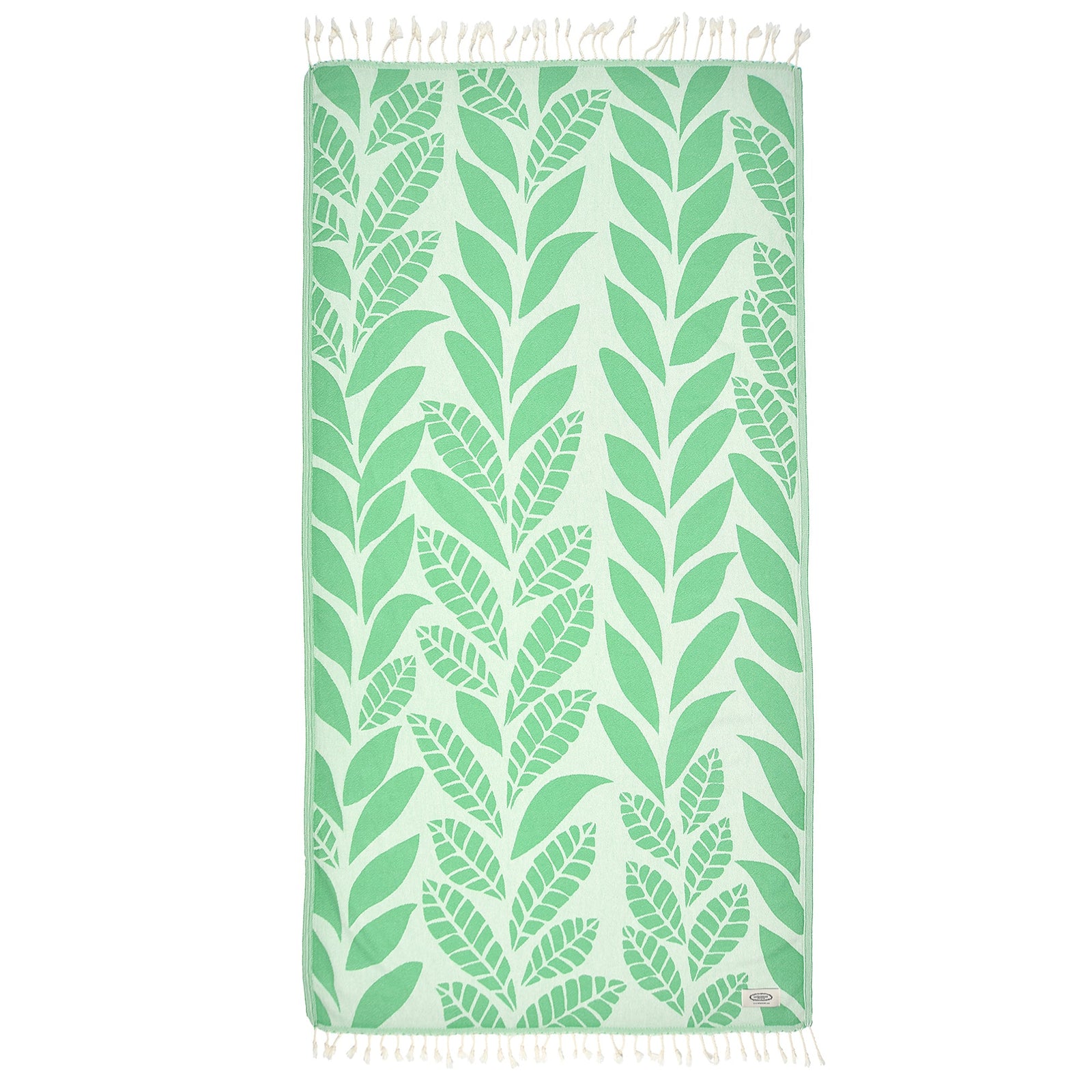 Eco-Friendly Leaf Print Turkish Cotton Beach Towel