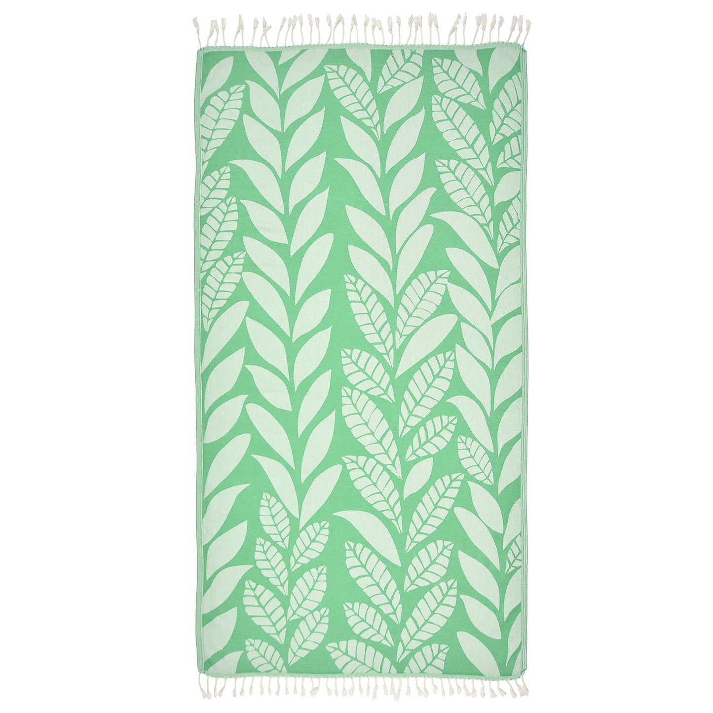 Eco-Friendly Leaf Print Turkish Cotton Beach Towel