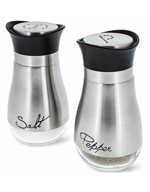 Load image into Gallery viewer, Stainless Steel Salt and Pepper Shaker Set 4oz
