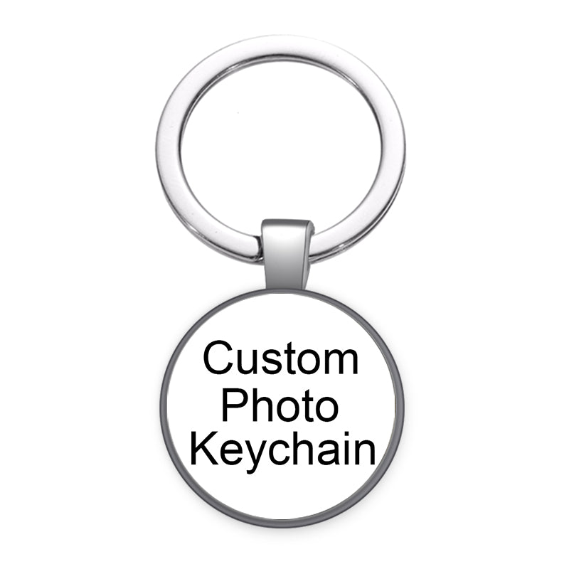 Personalized Photo Custom Pictures Glass Cabochon Keychain Bag Car Key