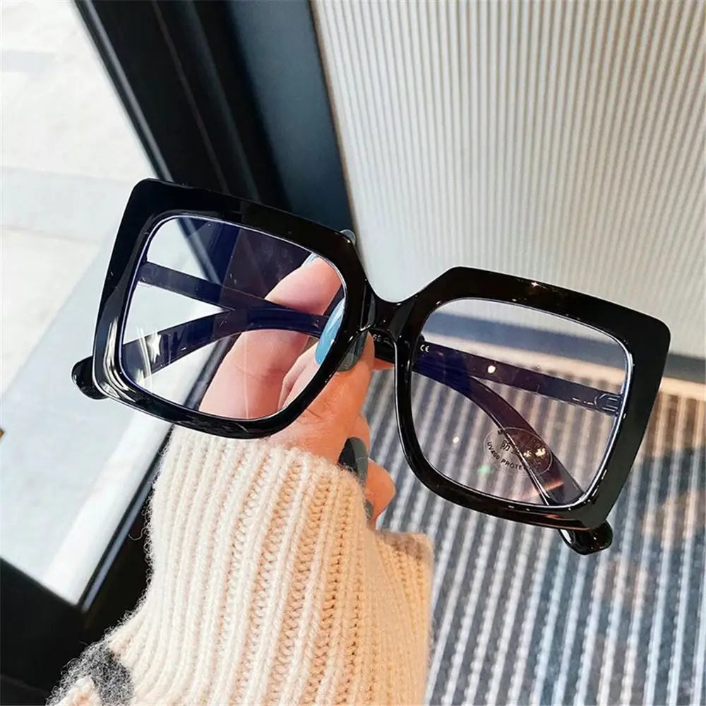 Oversized Square Fashion Glasses for Women - Clear Lens Eyewear