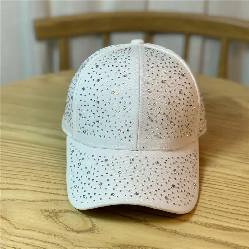 Rhinestone Studded Baseball Cap for Women – Bling Fashion Hat