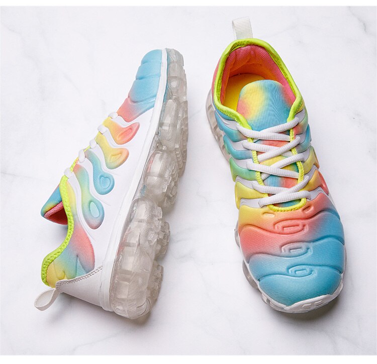 Women's Rainbow Gradient Air Cushion Sneakers - Lightweight