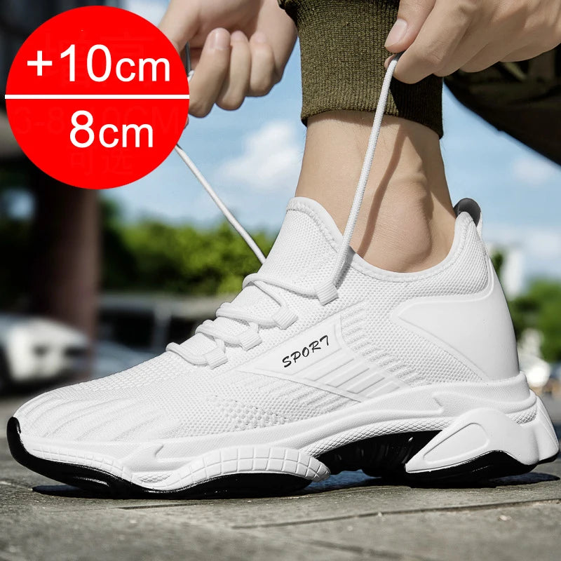 Men's Height Increasing Sneakers - Lightweight with 8cm & 10cm Lift