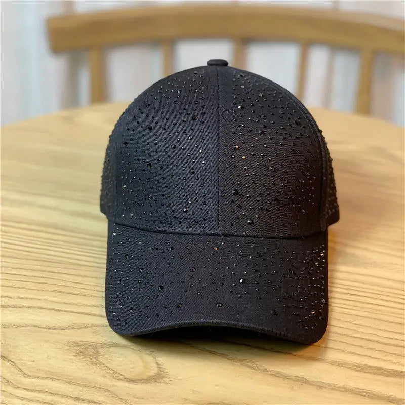 Rhinestone Studded Baseball Cap for Women – Bling Fashion Hat