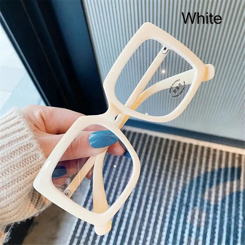 Oversized Square Fashion Glasses for Women - Clear Lens Eyewear