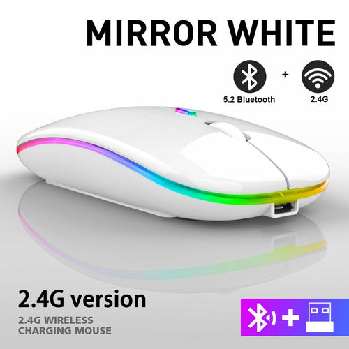 Wireless Rechargeable Bluetooth Mouse with RGB LED Backlight