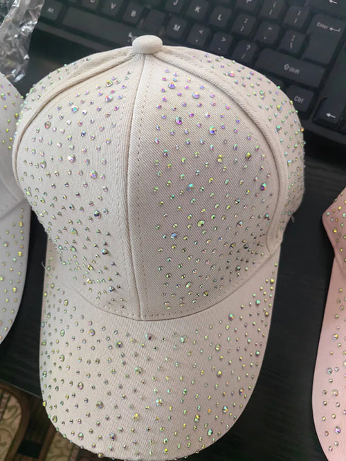 Rhinestone Studded Baseball Cap for Women – Bling Fashion Hat