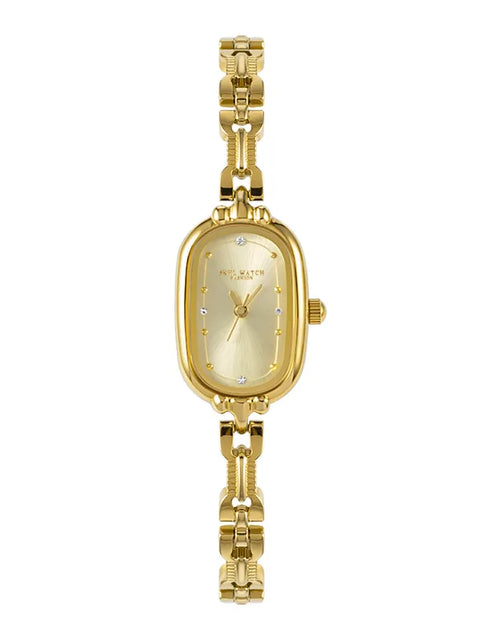 Load image into Gallery viewer, Luxurious Women’s Gold-Tone Quartz Bracelet Watch w/ Crystal Accents
