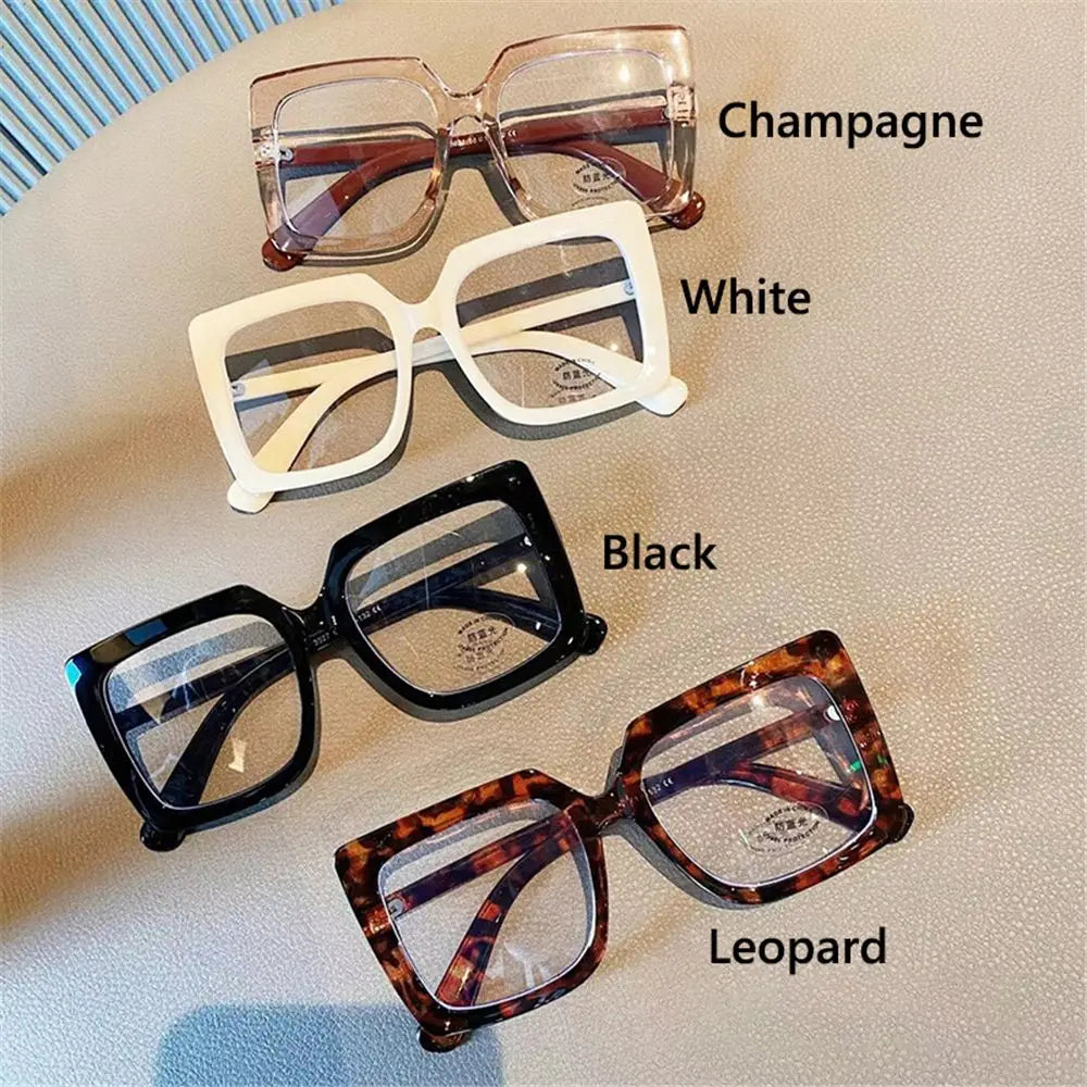 Oversized Square Fashion Glasses for Women - Clear Lens Eyewear