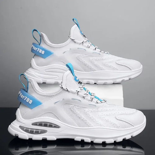 Load image into Gallery viewer, Lightweight Breathable Athletic Shoes in White, Black, and Blue
