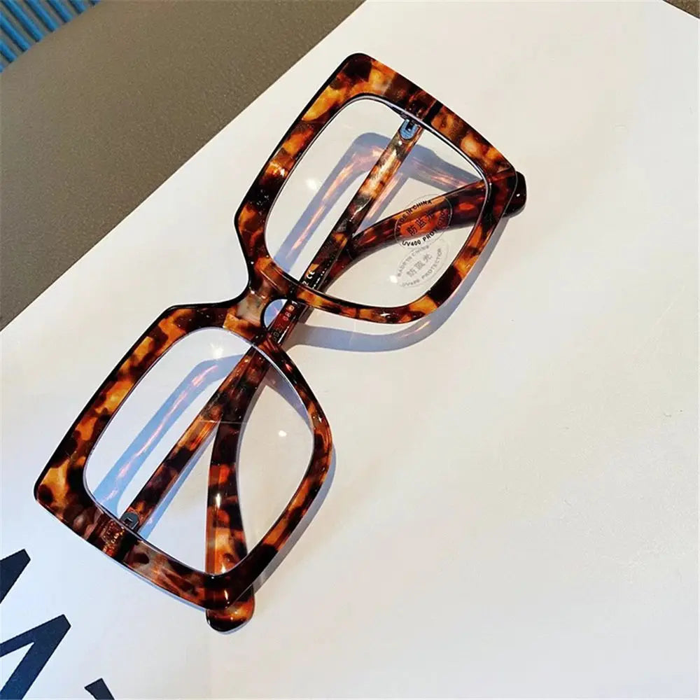 Oversized Square Fashion Glasses for Women - Clear Lens Eyewear