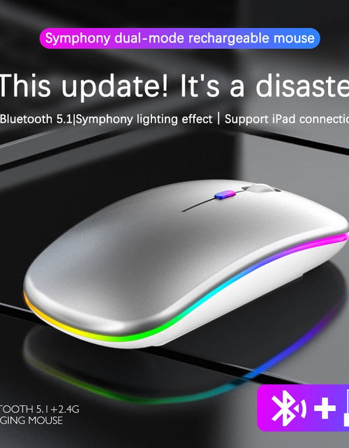 Load image into Gallery viewer, Wireless Rechargeable Bluetooth Mouse with RGB LED Backlight
