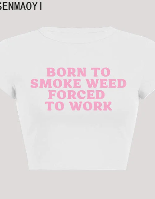 Load image into Gallery viewer, Born To Smoke Weed Forced To Work Print Pattern New Summer Short
