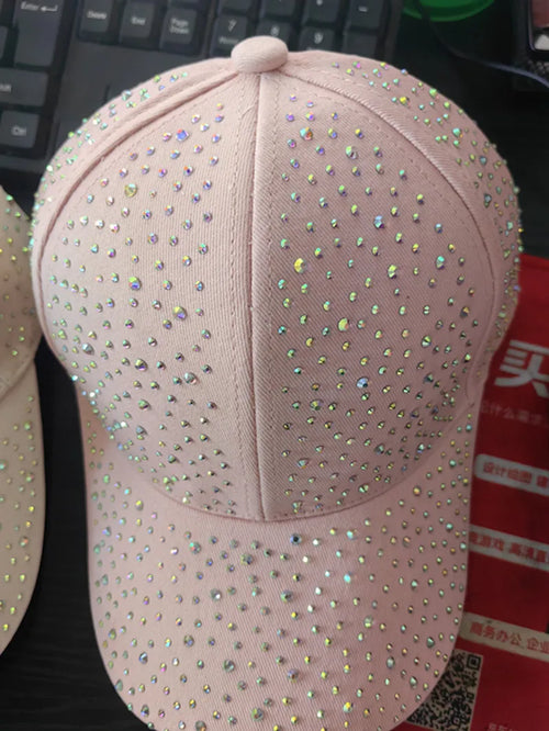 Rhinestone Studded Baseball Cap for Women – Bling Fashion Hat