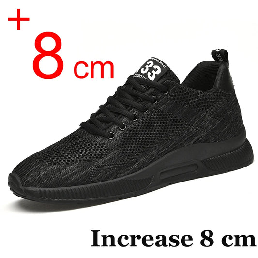 Men's Height Increasing Sneakers - 6cm & 8cm Lift, Lightweight