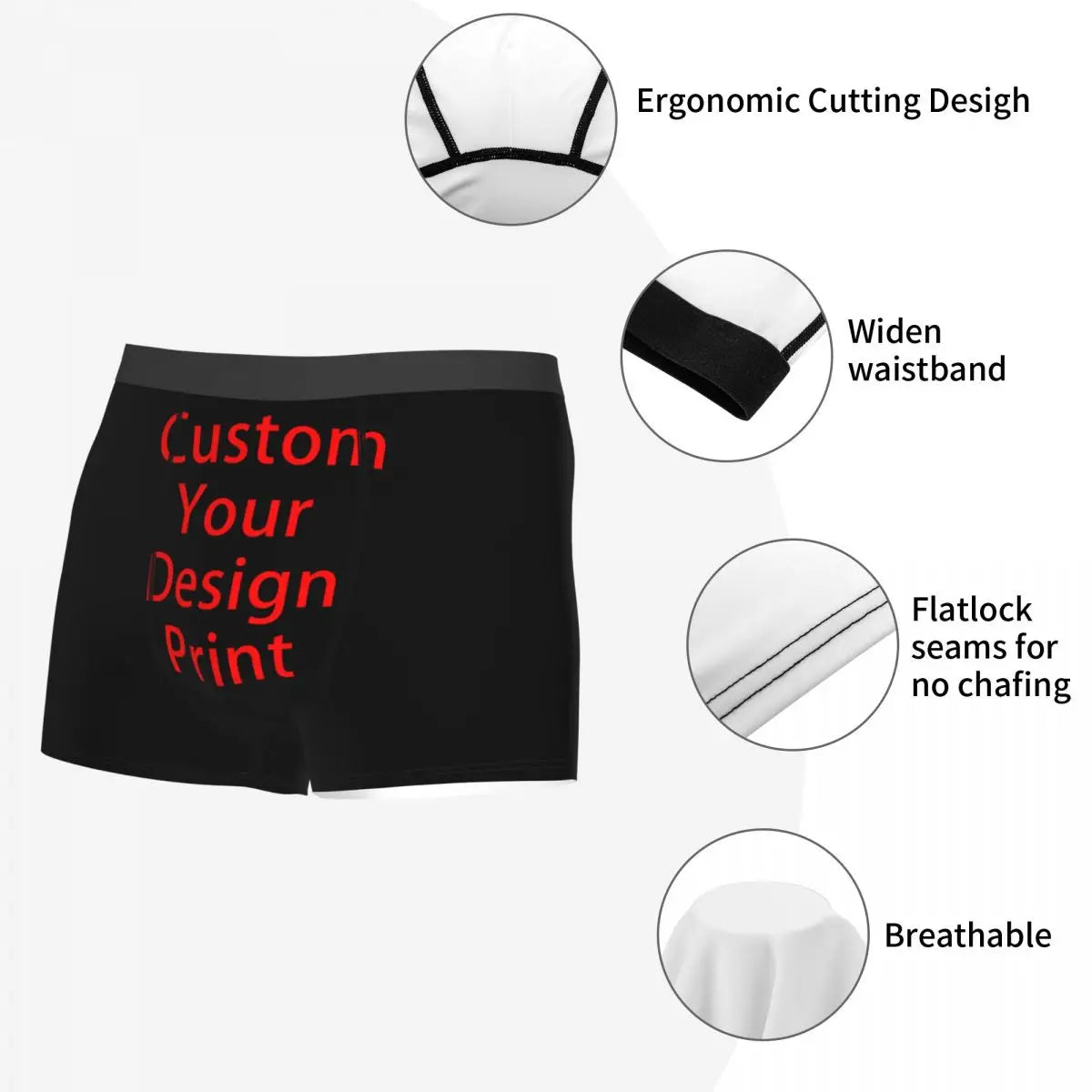 Custom Your Design Underwear Male Print Customized Customized Logo