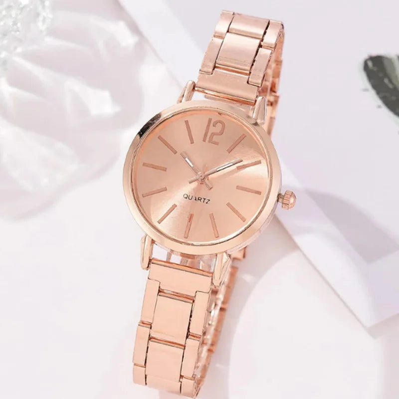 Elegant Women's Quartz Watch in Gold, Silver, Rose Gold & Black