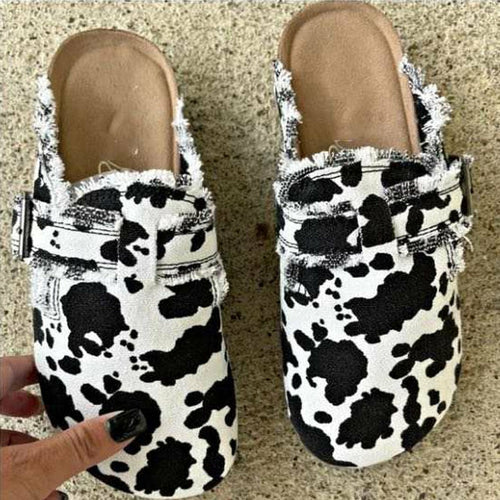 Load image into Gallery viewer, Women&#39;s Leopard Print Canvas Mule Slippers - Stylish Slip-On Clogs
