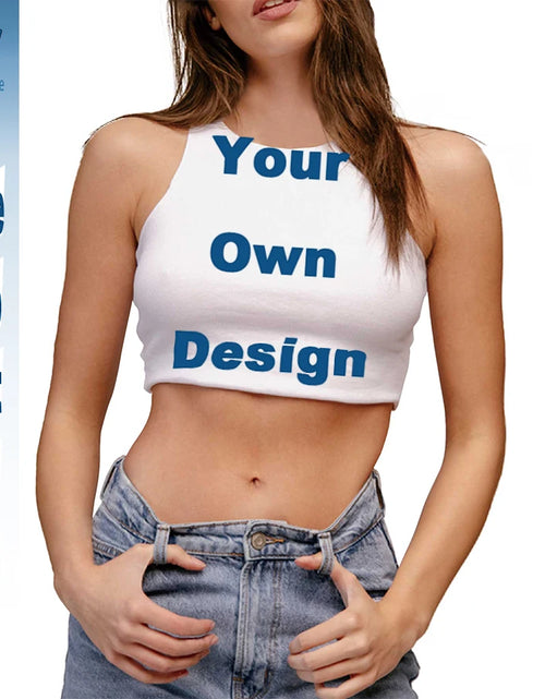 Load image into Gallery viewer, Short Sleeveless T-shirt Women Summer Show Belly Button Vest 3D Print
