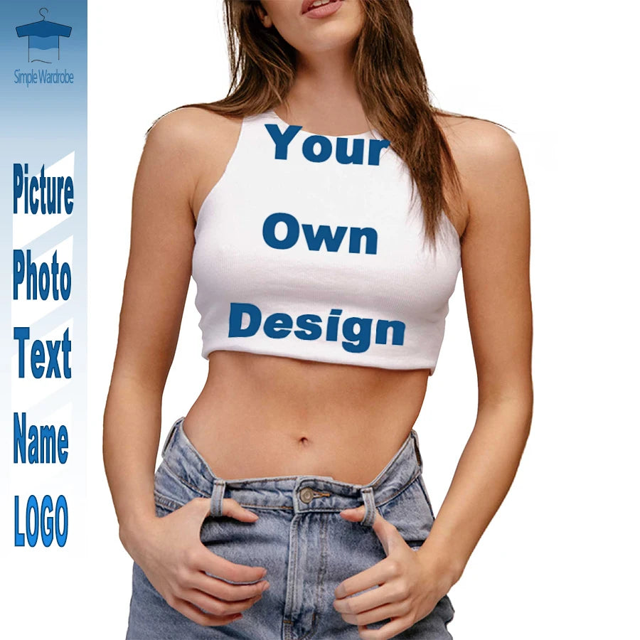 Short Sleeveless T-shirt Women Summer Show Belly Button Vest 3D Print