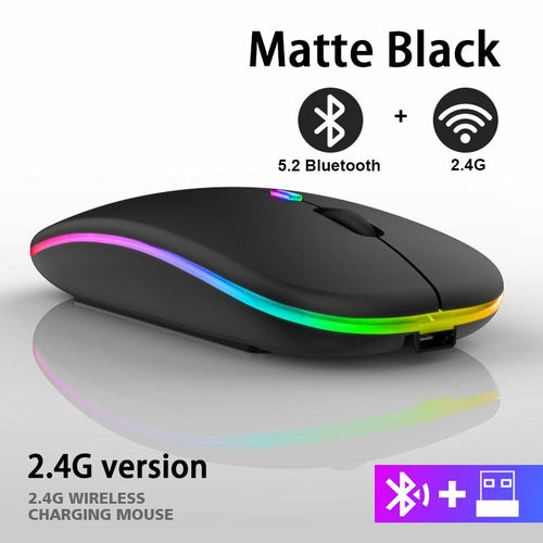 Load image into Gallery viewer, Wireless Rechargeable Bluetooth Mouse with RGB LED Backlight
