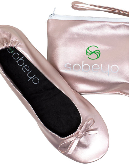 Load image into Gallery viewer, Women&#39;s Satin Ballet Flats with Bow | Slip-On Ballerina Shoes
